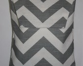 GRAY and WHITE CHEVRON stripe Diaper and Wipes Holder/ Case