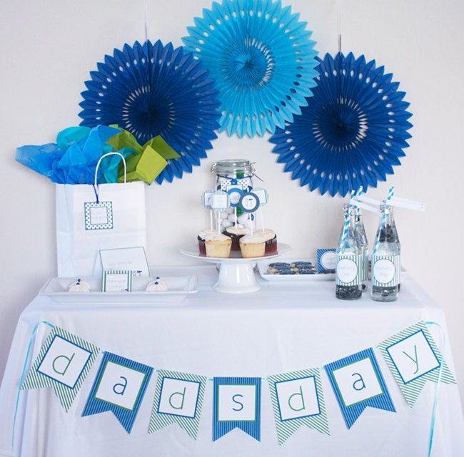 BLUE GREEN Custom Party Printables