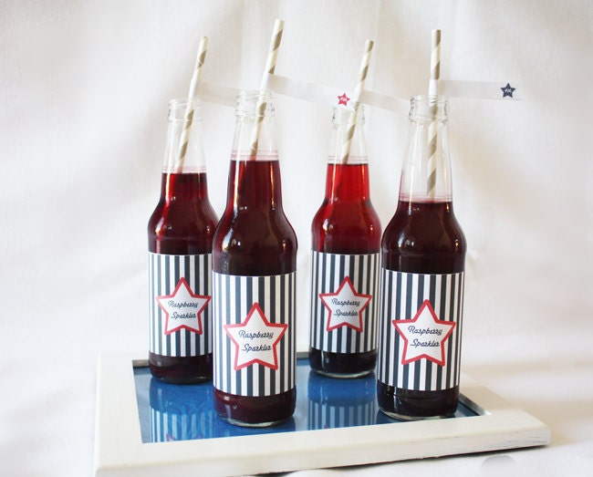 NAUTICAL or PATRIOTIC Custom Party Printable Drink Flags - as seen on Lauren Conrad