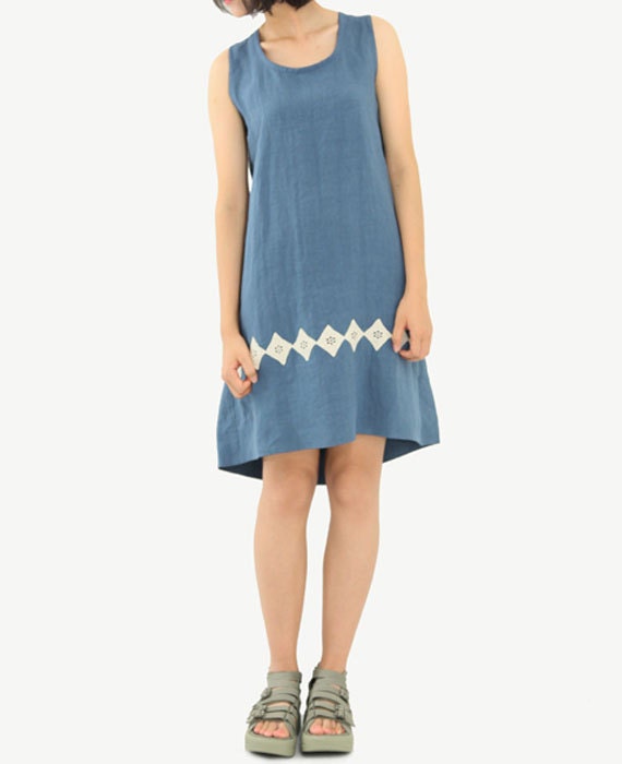 Linen Dress Womens Dresses Special Back Sundress Summer Dress Lace Dress