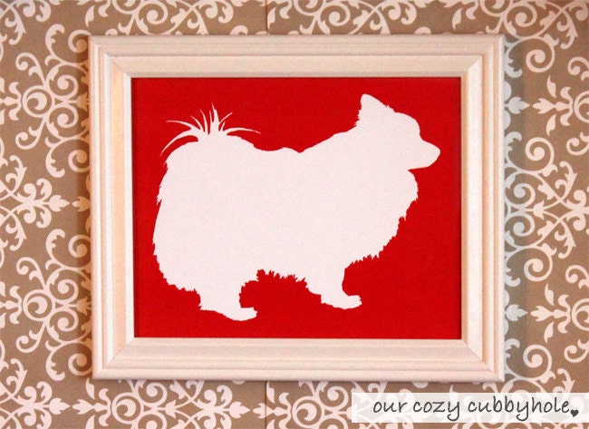 Custom Pet Silhouette Art Print -- PDF