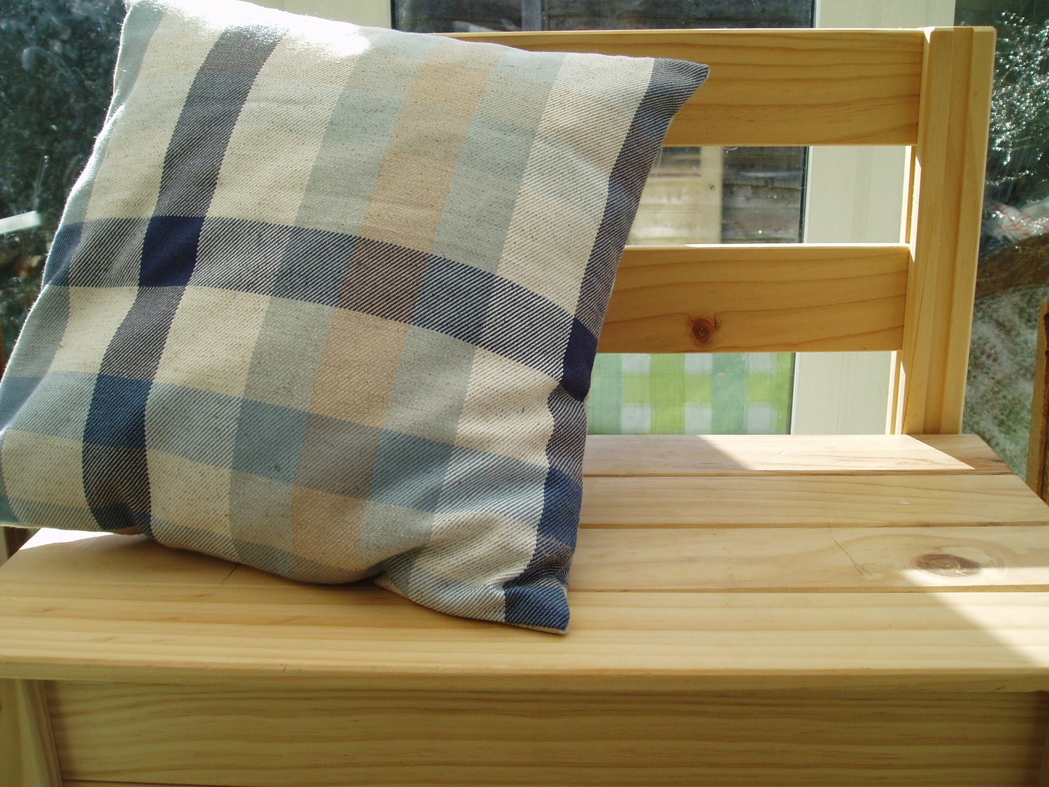 Blue Tartan Pillow cover