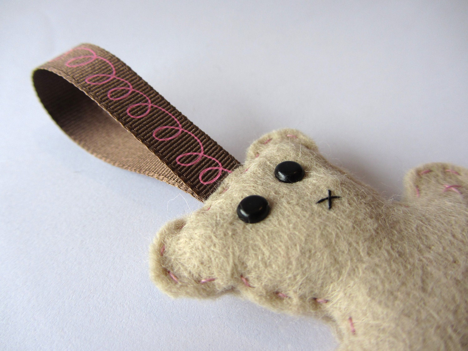 Teddy bear felt ornament