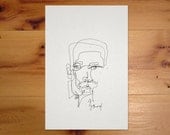 Custom Portrait - Original Blind Contour Ink Portrait Drawings - Aura Readings