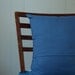 Blue House Printed Pillow Cover with Pink Trees