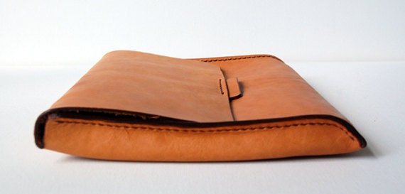 Handmade Tan Leather iPad Case / Sleeve