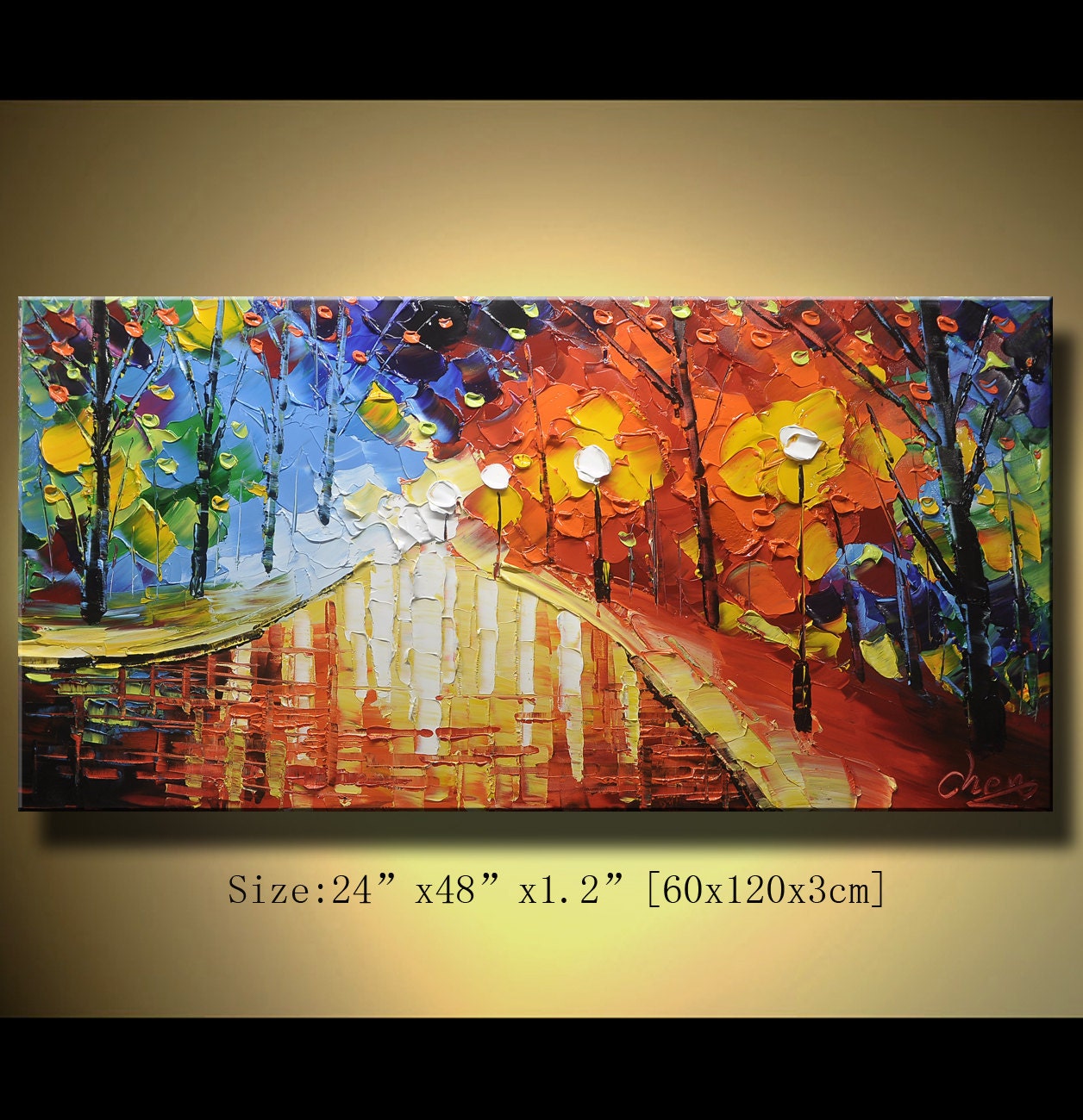 Original Abstract Painting, Modern Textured Painting,  Palette Knife, Home Decor, Painting Oil on Canvas  by Chen 0102
