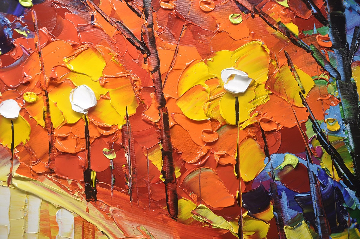 Original Abstract Painting, Modern Textured Painting,  Palette Knife, Home Decor, Painting Oil on Canvas  by Chen 0102