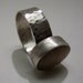 River stone rings with forged silver bands