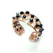 black czech crystal, bracelet copper wire wrapping. OOAK..Unigue.Spring.