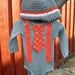 Get The Set - Tangerine and Grey Tie Onesie or Shirt with Suspenders (front and back) and Visor Crocheted Hat