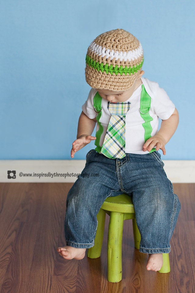 Baby Boy, Green Plaid Boy Tie Onesie or Shirt with Suspenders - or PICK YOUR OWN