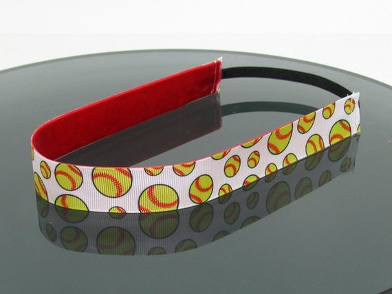Buy cheap cute gifts - Softball Super Cute Grosgrain Ribbon and Velvet Non Slip Elastic Headband Fun Great Gifts
