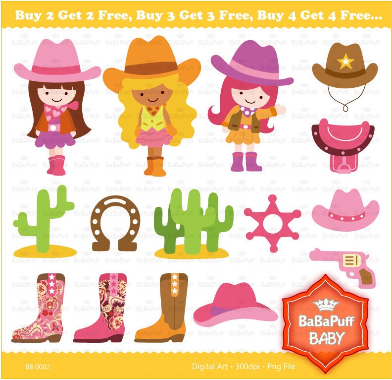 Buy 2 Get 2 Free ---- Digital Cowgirls ---- Personal and Small Commercial Use ---- BB 0002