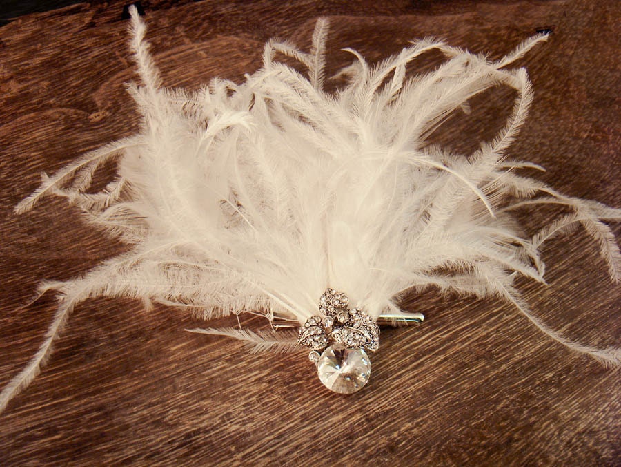 Bridal Clip -Hollywood Glam Feather Hairpiece