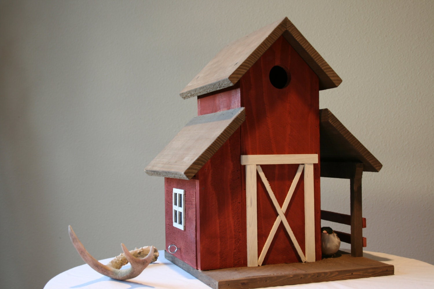 Red Barn Cowboy Country Bird House Two Holer by Plus Z Ranch