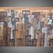 44 x 24 Abstract Acrylic Painting on large Canvas City Skylines Art Deco Sand art Brown Textured NEW Ready to hang FREE SHIPPING