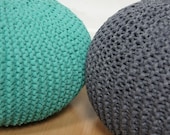 Handmade knitted pouf/floor cushion