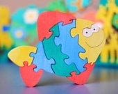 Wooden Puzzle "Fish". Handmade colorful puzzle game  Handmade kids toy. Wooden ecofriendly handmade toys for children. Ready to ship.