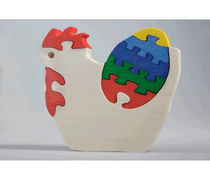 SALE  Chicken Puzzle . Handmade wooden puzzle game that develops motor skills kids toy. Wooden ecofriendly handmade toys for children