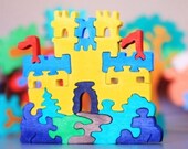 Wooden Puzzle Castle. Handmade kids toy. Wooden ecofriendly handmade toys for children. Ready to ship.