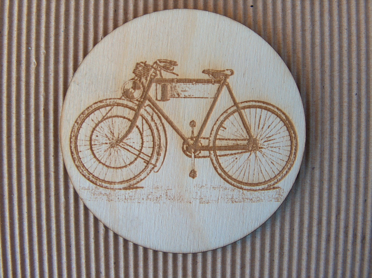 Plywood engraved and cut coasters set