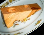 Wooden Cheese Wedge Door Stop