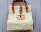 DOLLHOUSE MINIATURE - Designer Bag Purse - Faux RL - by Pat Tyler Leather Miniatures