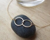 Eternity Gold Double Ring Necklace, eternity necklace, gold necklace,  simple everyday wear