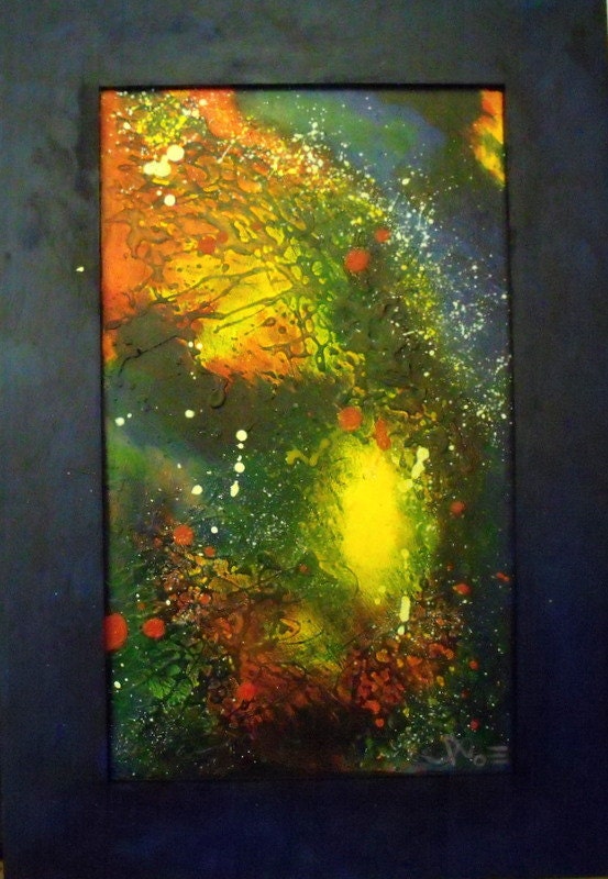 Original Acrylic Painting on hardwood - Outer Space Seven