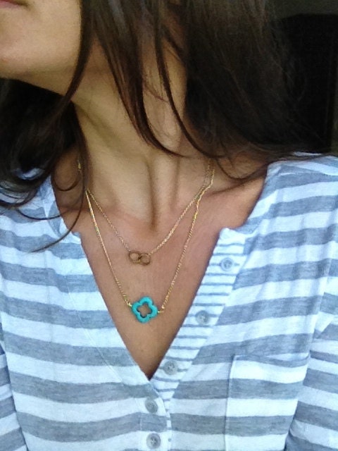 The Delicates - Simple, modern gold filled chain anchored with howlite clover