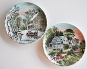 Currier and Ives Seasons Plates - Winter and Summer