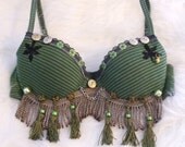 Belly dance bra in green