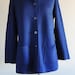 Vintage Navy Big Collar Cardigan Sweater by LeRoy