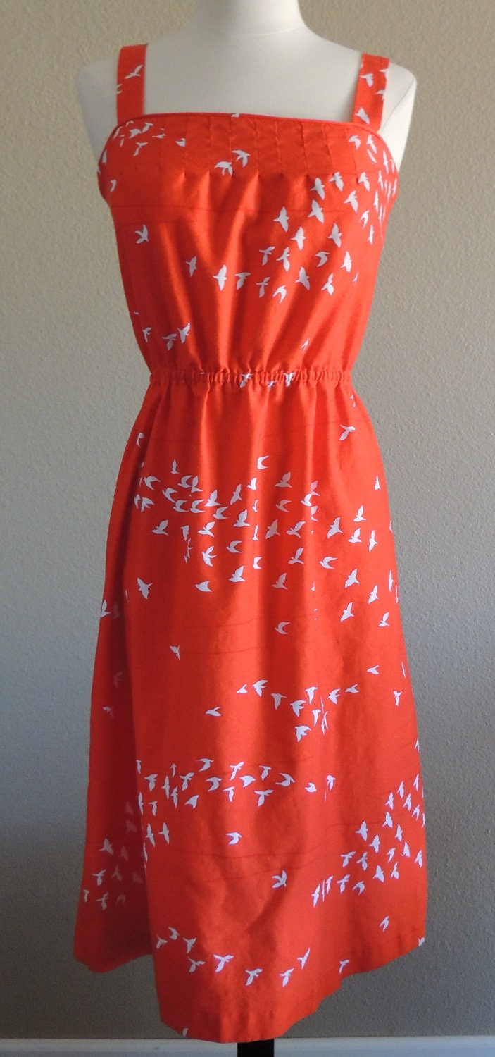 Vintage Orange and White Sundress by Malia
