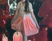1960s beautiful peach pleated culottes XS