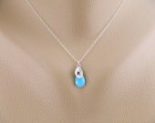 Personalized Monogram Necklace, Initial Necklace, December Birthstone Necklace, Mothers, Bridesmaid Gifts, Children Necklace, Monogram