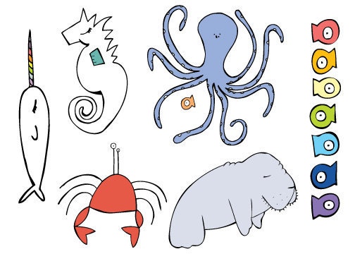 100% PC Recycled Under The Sea Cards & Envelope (PACK OF 6) Adorable Note Card Set