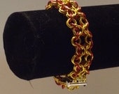 Chainmaille Bracelet  "Iron Man" Olivia Weave 7 inch