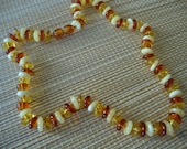 Amber Resin Milled - Pressed Bead - Multi - Colored - Coin Shape Stone - Handmade Teething Women Necklace