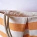 Canvas Tote bag, Beach bag Orange and white stripes. Water resistent Rope handles