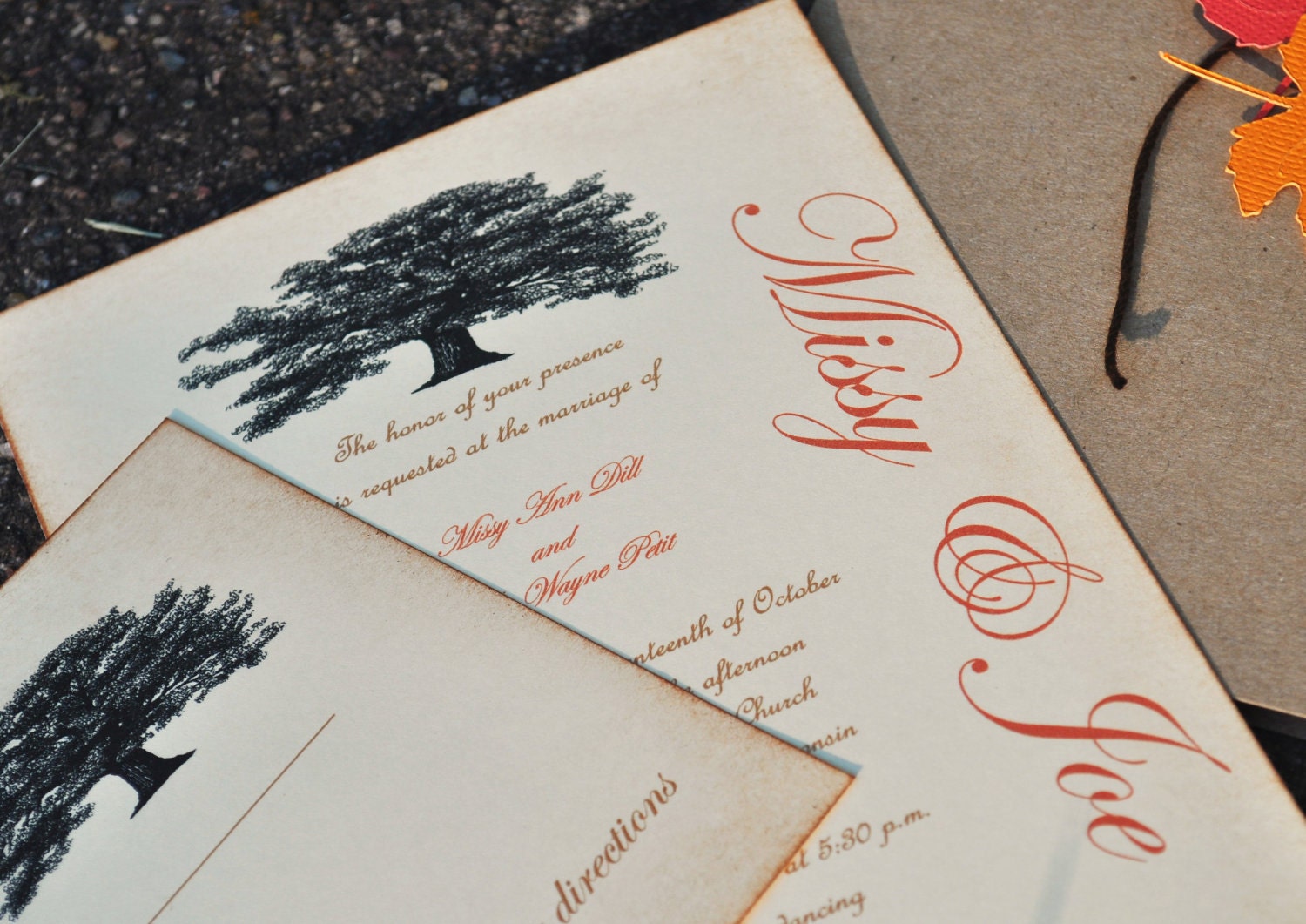 Fall Wedding Invitations Tree Wedding Invitations