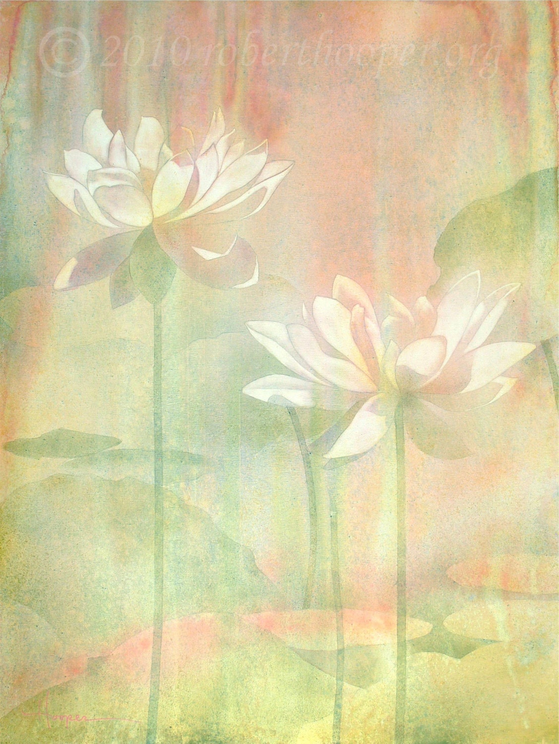 8x10 Watercolor Print of "LOTUS"