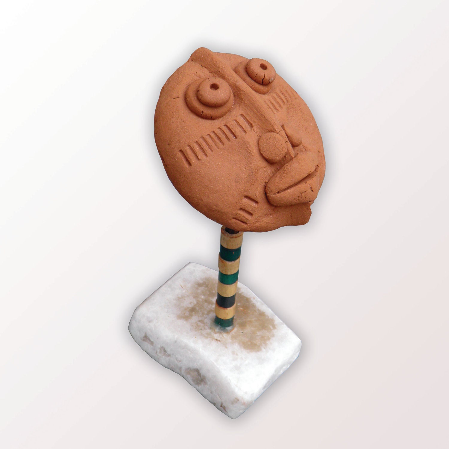 Primitive sculpture of a head, primitive art, primitive sculpture, primitive home decor