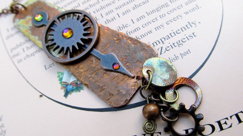 Steampunk Necklace, Industrial Chic Necklace, Stunning Clock Gears Jewelry, Metal Work Jewelry