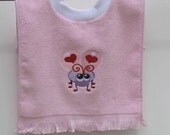 Embroidered Love Bug Over The Head  Baby Bib