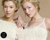 knit dress cream off white transparent cotton mix size XS- M theknitkid