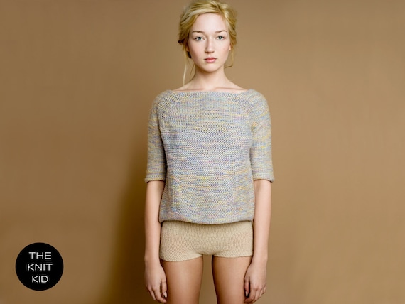 knitted sweater pastel colorful merino cotton theknitkid