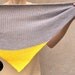 cashmere merino angora triangle scarf grey yellow the knit kid theknitkid