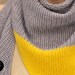 cashmere merino angora triangle scarf grey yellow the knit kid theknitkid